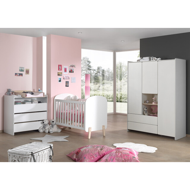 Lucevi kiddy babybed + commode 3 laden + 3 deurs kleerkast - 60x120 cm 3012527 large