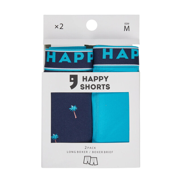 Happy Shorts Heren boxershorts met lange pijpen boxer briefs palm print 2-pack HS-J-870LONG large