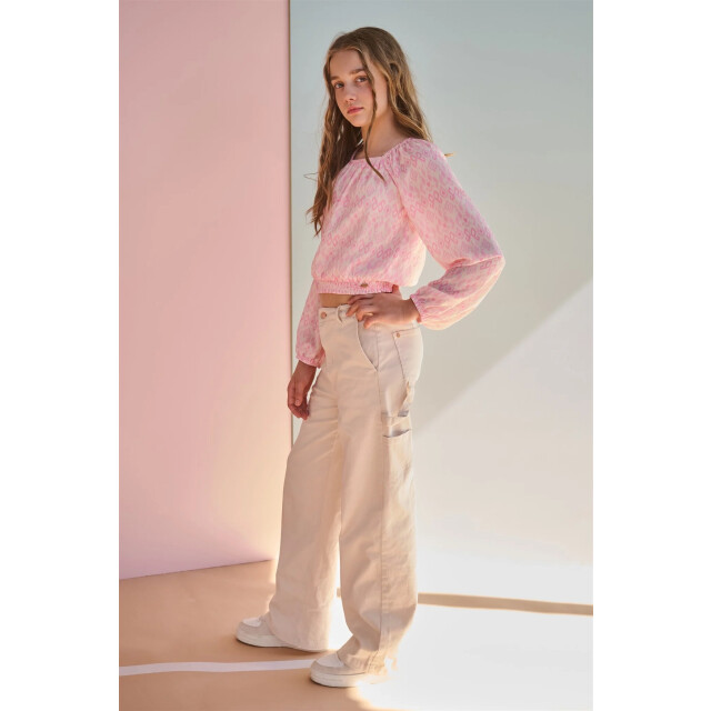 NoBell Zomer broek meisjes wit cargo, twill suca Q502-3601-020 large