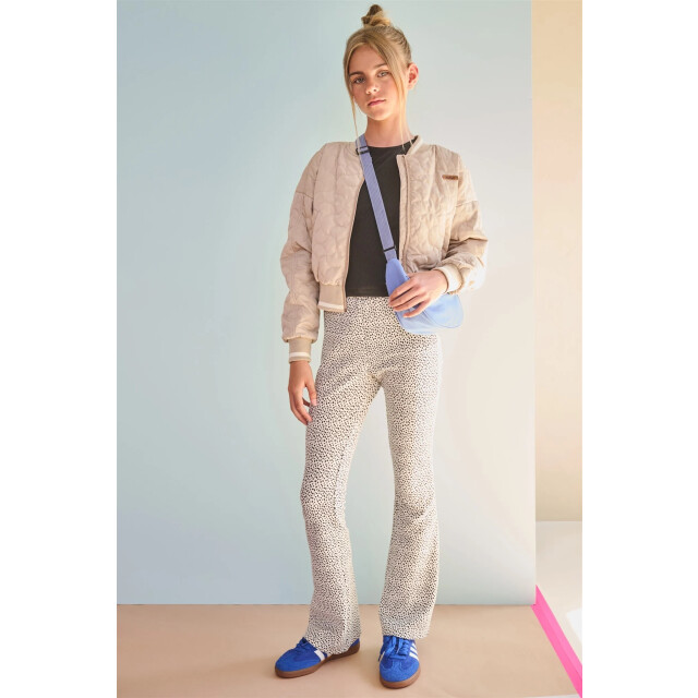 NoBell Zomer broek meisjes wit jersey rib, aop sady Q502-3500-020 large