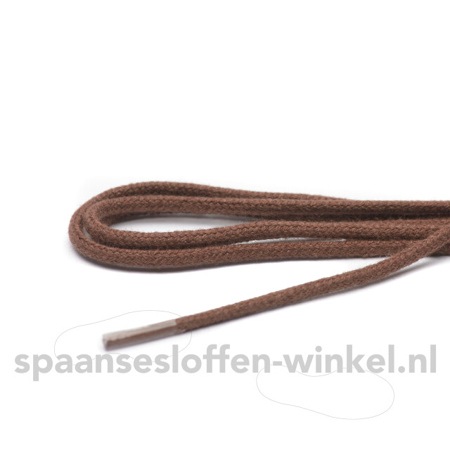 ARIESZZZ Schoenveters wax fijn rond geweven 3 mm Schoenveters middelbruin wax  fijn rond geweven 3 mm 90 cm large
