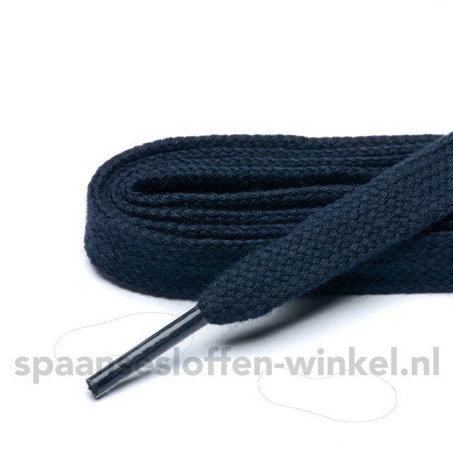 ARIESZZZ Schoenveters donkerblauw plat dikte 1 mm (extra breed 12 mm) Schoenveters  donkerblauw plat dikte 1 mm 120 cm (extra breed 12 mm) large