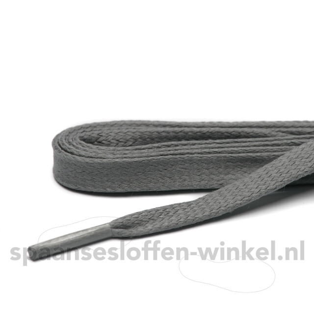 ARIESZZZ Schoenveters wax plat 7 mm 120 cm Schoenveters wax grijs plat  7 mm 120 cm large