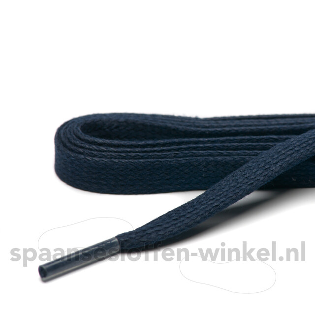 ARIESZZZ Schoenveters wax plat dikte 7 mm Schoenveters  wax donkerblauw plat dikte 7 mm 120 cm large