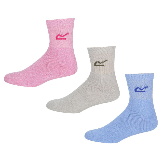 Regatta Great outdoors dames marl effect sokken (3 pak) UTRG1011_brightblushmarl large