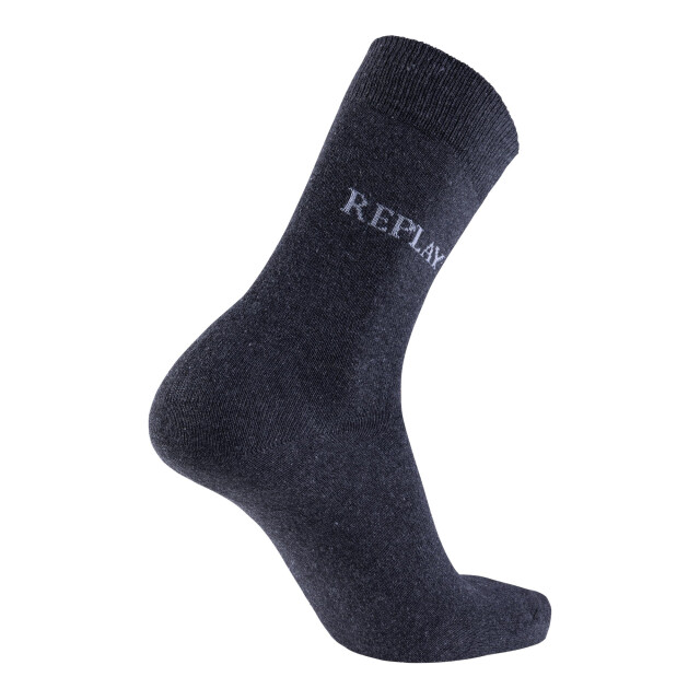 Replay Uniseks adult logo melange sokken (set van 3) UTLT4845_darkgreymelangegrey large