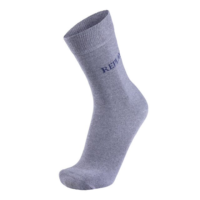 Replay Uniseks adult logo melange sokken (set van 3) UTLT4845_greymelangedarkblue large