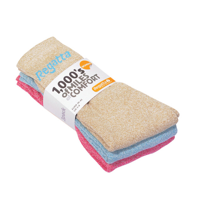 Regatta Great outdoors dames marl effect sokken (3 pak) UTRG1011_brightblushmarl large