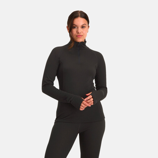 Nomad Rough zip-neck thermo control longsleeve dames | black CURWSZN8M101 large