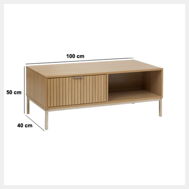 5Five Koffietafel salontafel tasso houten salontafel met panelen 50x100x40 cm 3049072 large