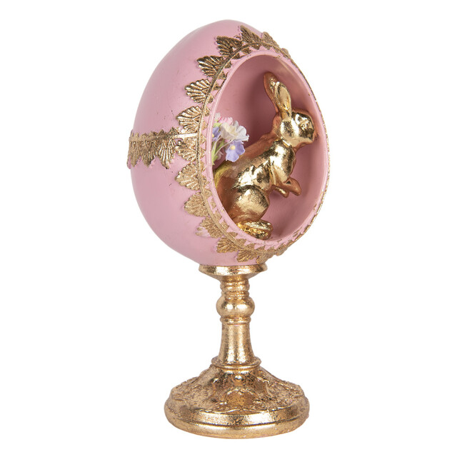 Clayre & Eef Decoratie beeld ei 11x10x21 cm roze kunststof 3063439 large