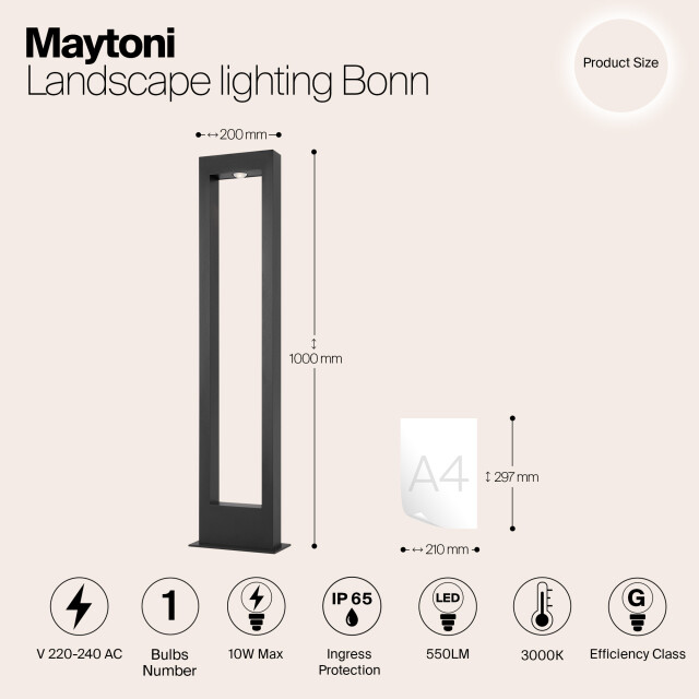 Maytoni Outdoor landschapsverlichting bonn grafiet 3004411 large