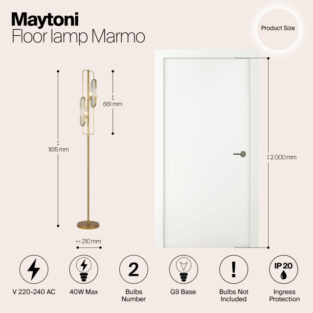 Maytoni vloerlamp marmo - Ø23 2993730 large
