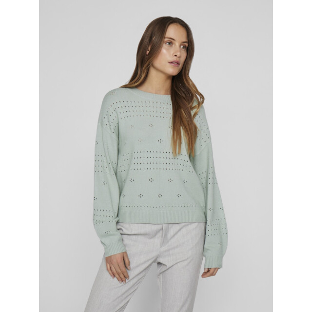 Vila Viril ls o-neck pointelle knit top mint 4219.21.0049 large