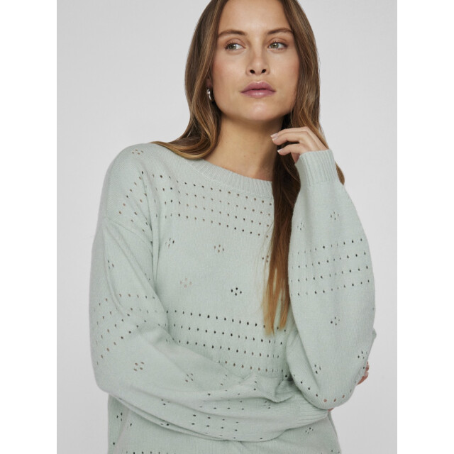 Vila Viril ls o-neck pointelle knit top mint 4219.21.0049 large