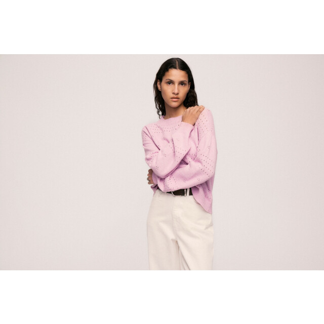 Vila Viril ls o-neck pointelle knit top lila 4219.51.0049 large