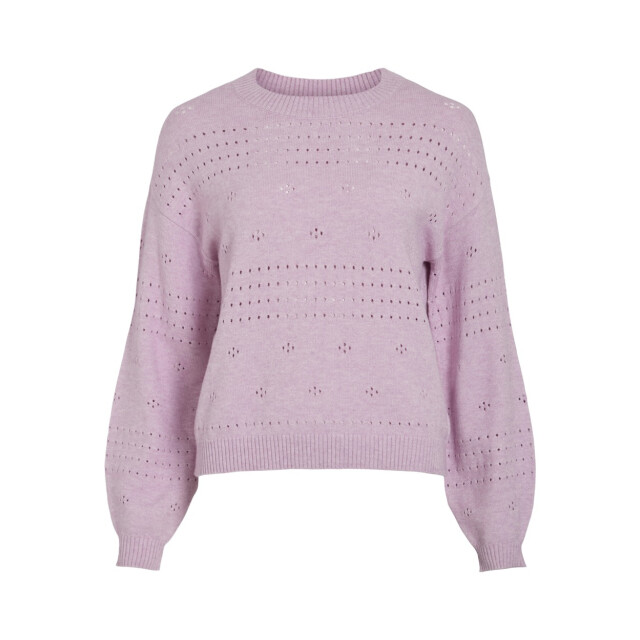 Vila Viril ls o-neck pointelle knit top lila 4219.51.0049 large