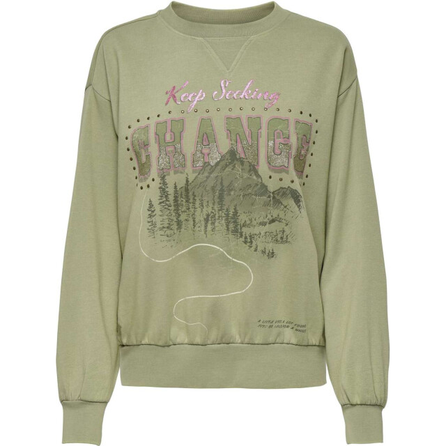 Only Onllucinda l/s mountain o-neck box swt elm/boho ch 15343631-261775001 large