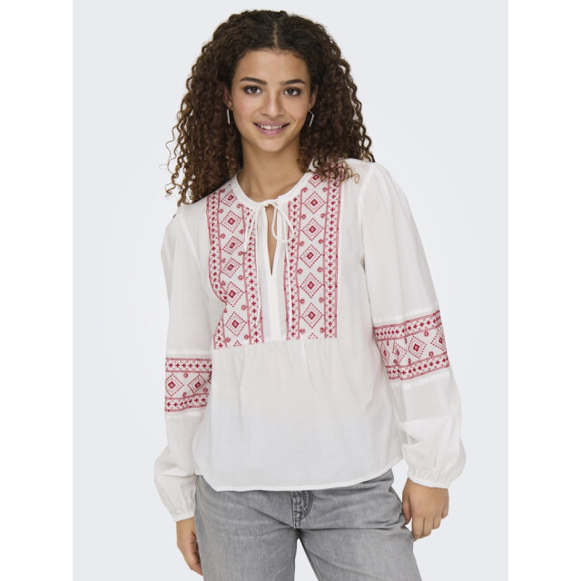 Jacqueline de Yong lulu l/s embroidery shirt wvn 15345478 ski patrol embroidery 06615.649.0018 large