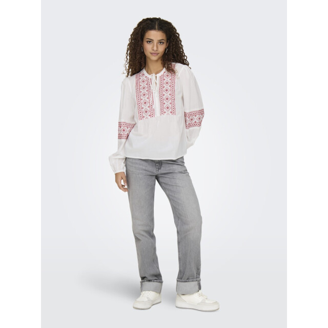 Jacqueline de Yong lulu l/s embroidery shirt wvn 15345478 ski patrol embroidery 06615.649.0018 large