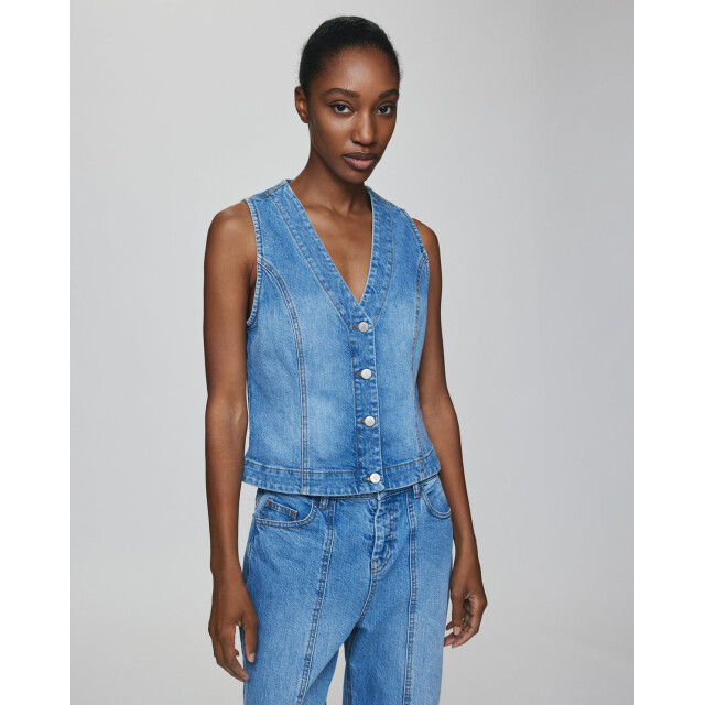 Moss Copenhagen eli ada vest 18855 mid blue wash 06228.264.0006 large