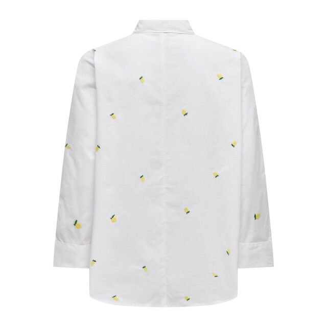 Only onlnew lina grace ls emb shirt noos 15283743 bright white/lemon 06615.100.0221 large