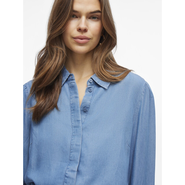 Vila vigivani l/s placket denim shirt/r 141045 light blue denim 06615.260.0003 large