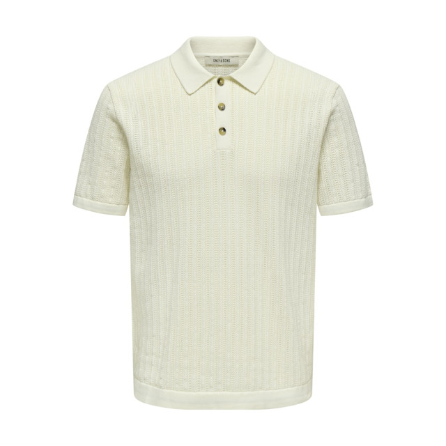 Only & Sons onsmoon reg 12 ss polo knit 22032760 egret 05311.198.0022 large