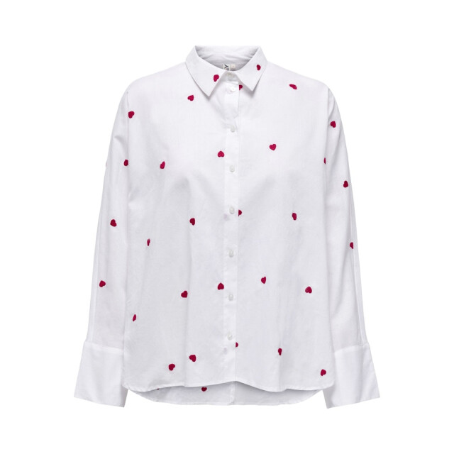 Only onlnew lina grace ls emb shirt noos 15283743 bright white/heart 06615.100.0220 large