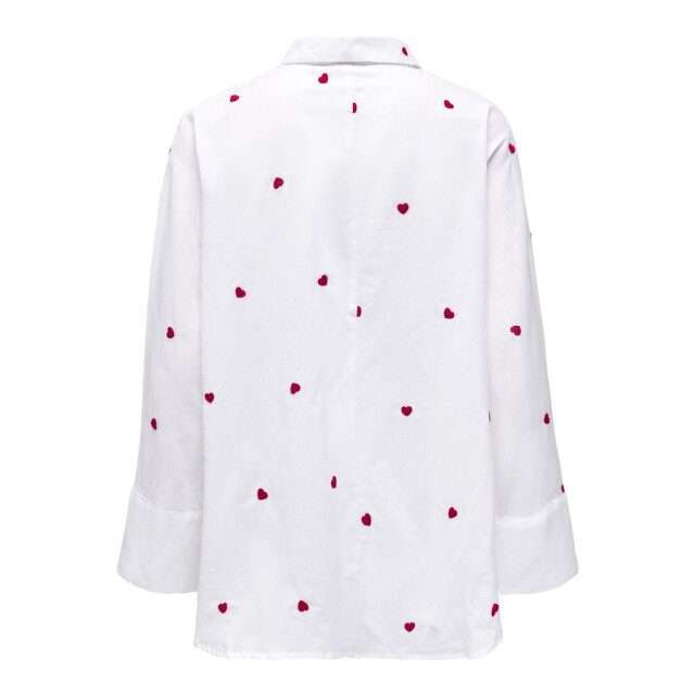 Only onlnew lina grace ls emb shirt noos 15283743 bright white/heart 06615.100.0220 large