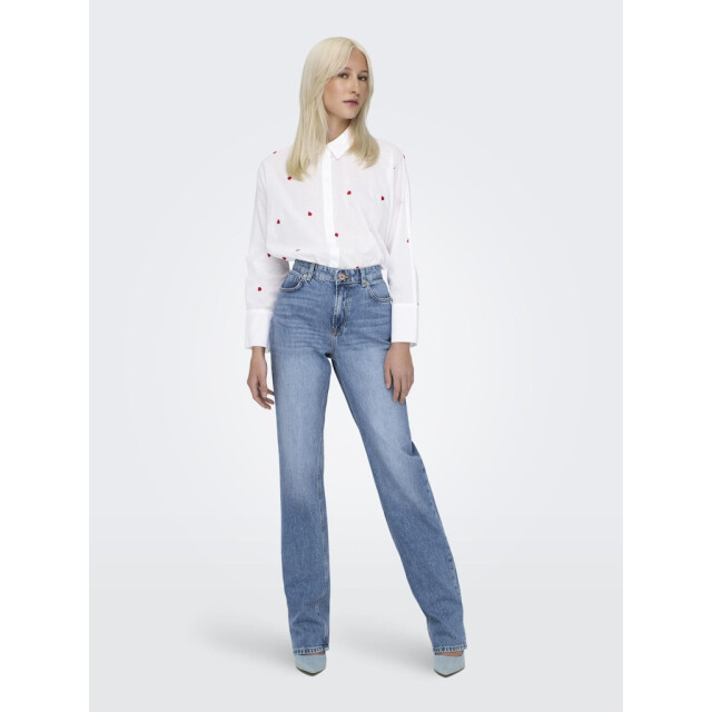 Only onlnew lina grace ls emb shirt noos 15283743 bright white/heart 06615.100.0220 large