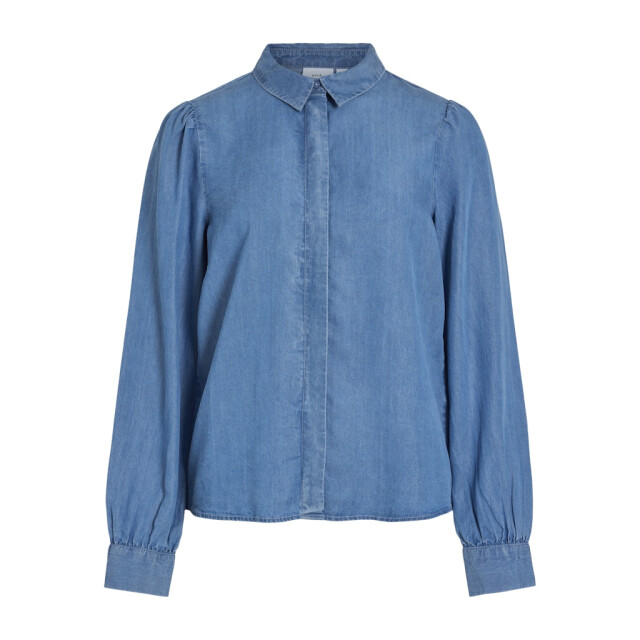 Vila vigivani l/s placket denim shirt/r 141045 light blue denim 06615.260.0003 large