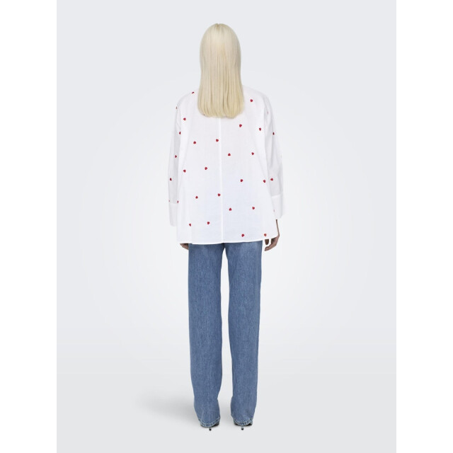 Only onlnew lina grace ls emb shirt noos 15283743 bright white/heart 06615.100.0220 large