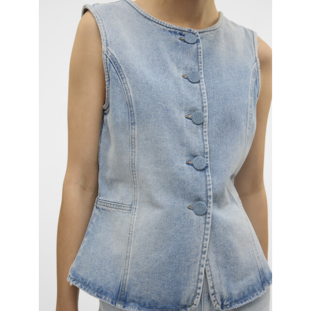 Vero Moda vmsiola sl waistcoat si311 10326329 light blue denim 06226.260.0147 large
