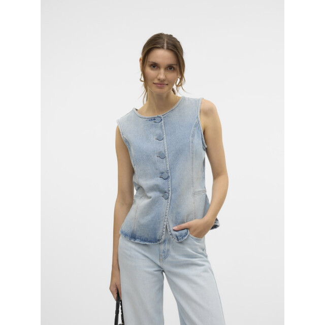 Vero Moda vmsiola sl waistcoat si311 10326329 light blue denim 06226.260.0147 large