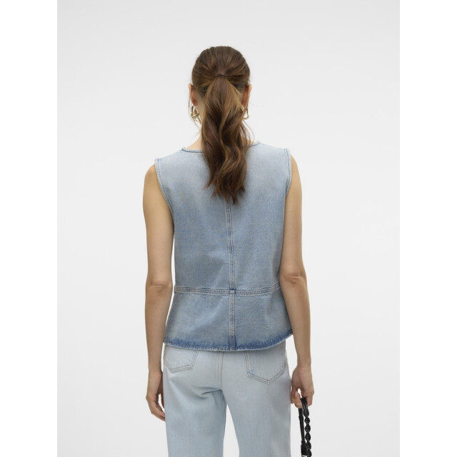 Vero Moda vmsiola sl waistcoat si311 10326329 light blue denim 06226.260.0147 large
