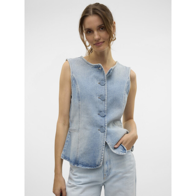 Vero Moda vmsiola sl waistcoat si311 10326329 light blue denim 06226.260.0147 large