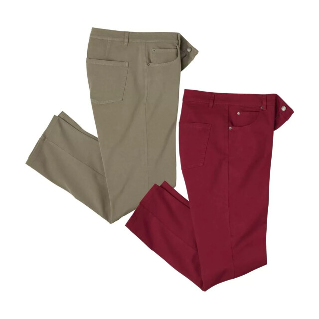 Atlas For Men Heren twill broek (set van 2) UTAF520_burgundytan large