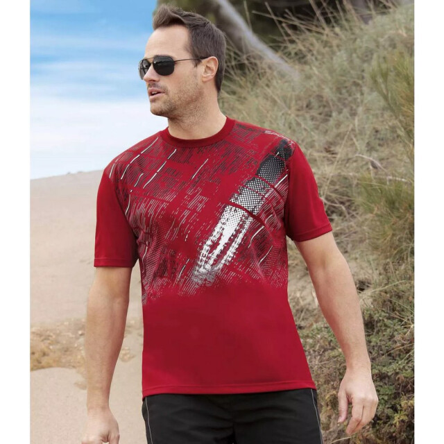 Atlas For Men Heren sportief t-shirt (pak van 3) UTAF160_whiteredblack large