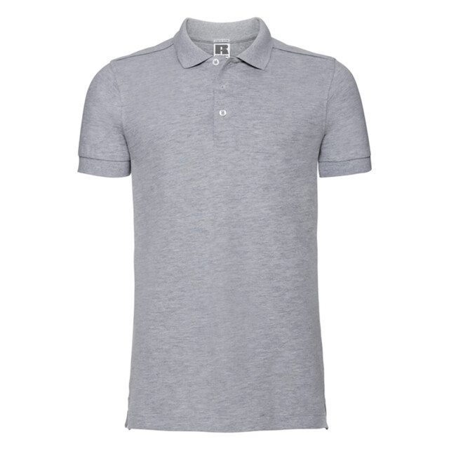 Russell Athletic Heren heather stretch fitted poloshirt UTLT3810_lightoxfordheather large