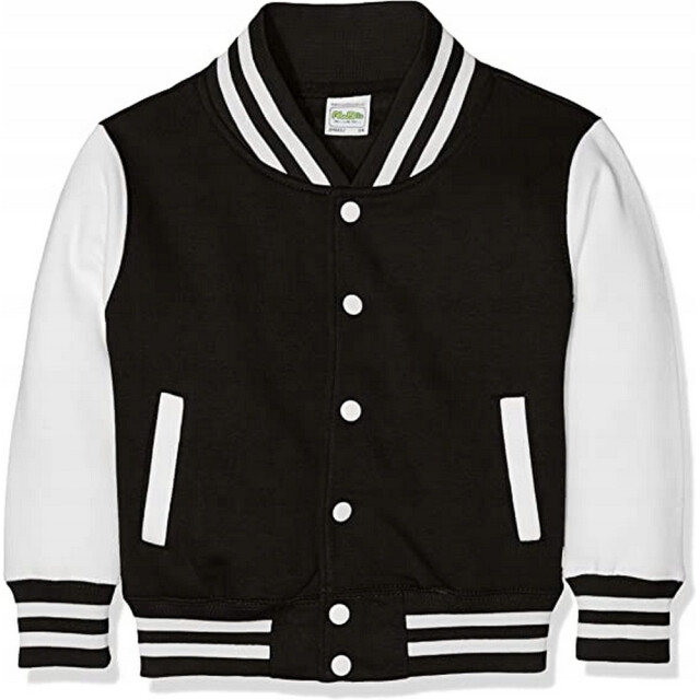 Awdis Varsity jas met contraststrepen voor kinderen UTLT3260_jetblackwhite large