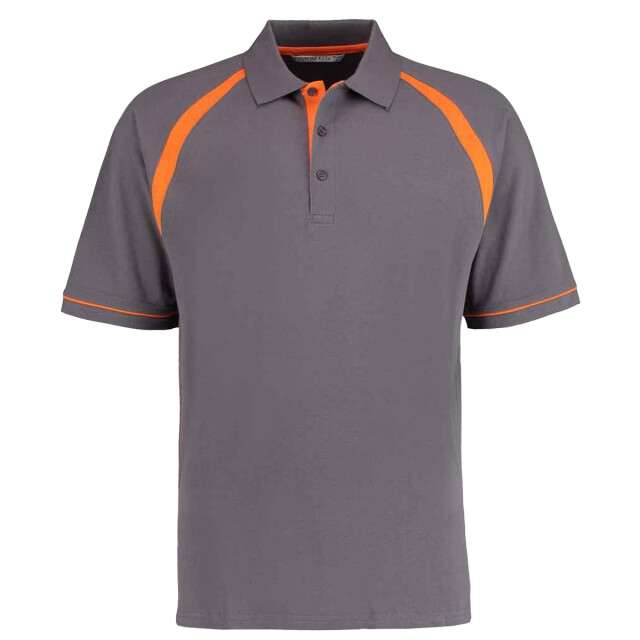 Kustom Kit Heren oak hill klassiek poloshirt UTLT4015_charcoalorange large