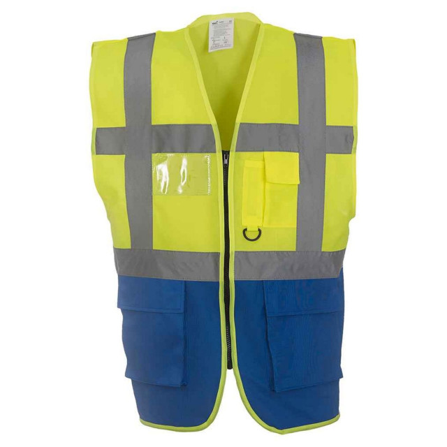 Yoko Unisex executive gerecycled hi-vis vest voor volwassenen UTLT6083_yellowroyalblue large