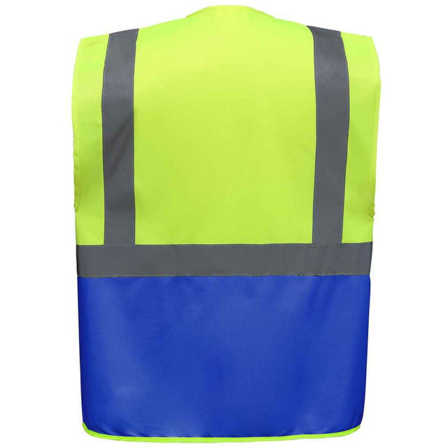 Yoko Unisex executive gerecycled hi-vis vest voor volwassenen UTLT6083_yellowroyalblue large