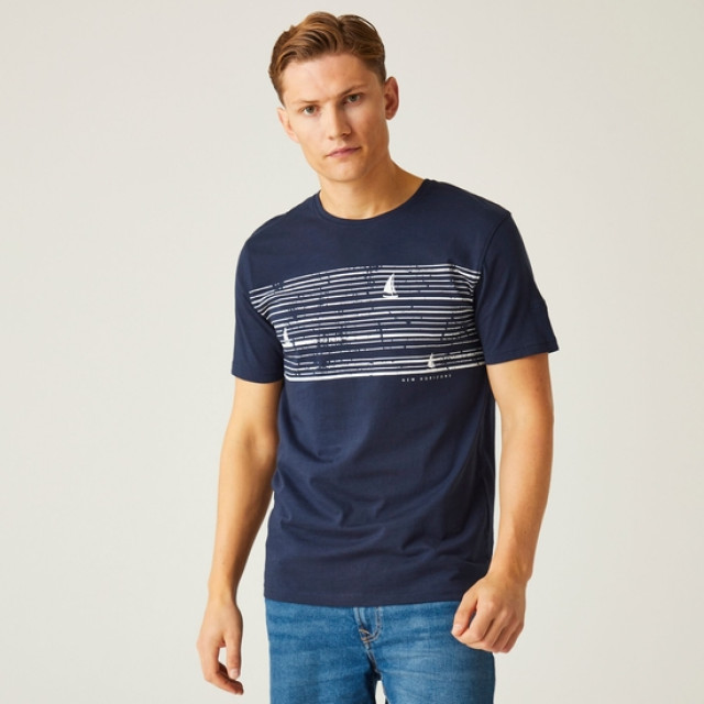 Regatta Heren cline viii rug t-shirt met opdruk UTRG9944_navy large