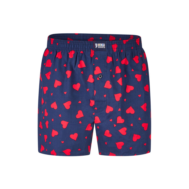 Happy Shorts Wijde boxershort heren met grote rode hartjes HS-1192 large