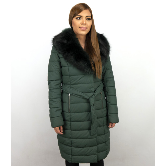 Gentile Bellini Lange winterjas parka met faux bontkraag GSP7921 large