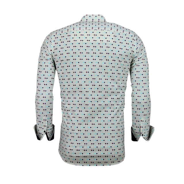 Tony Backer Overhemden slim fit tetris motief hemd 3023 large