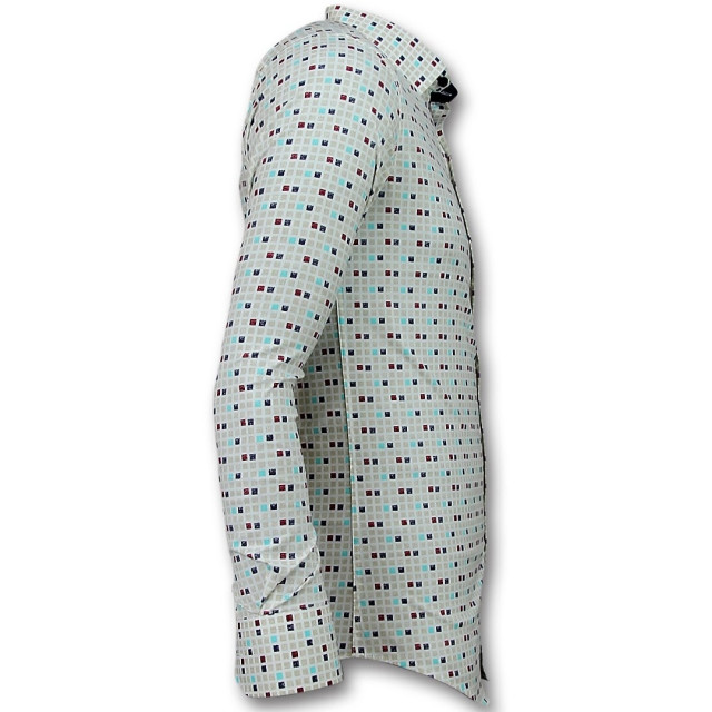 Tony Backer Overhemden slim fit tetris motief hemd 3023 large