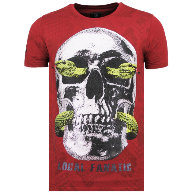 Local Fanatic Skull snake fun t-shirt 11-6326B large